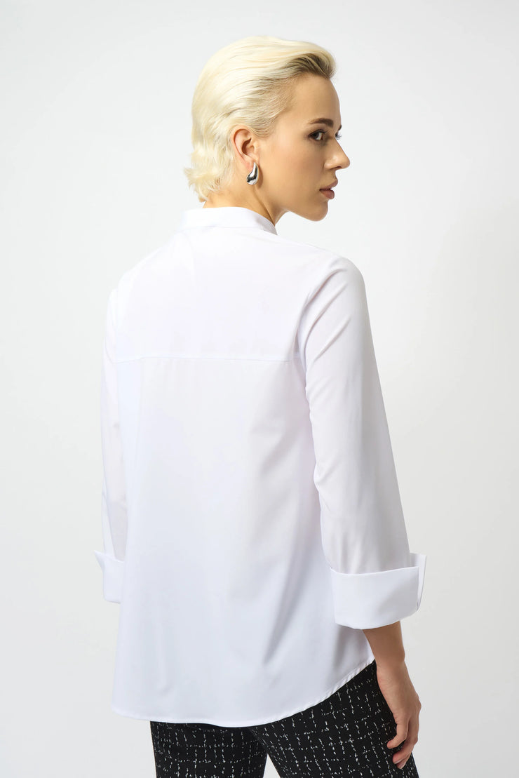 Stretch Poplin Ruffled Blouse