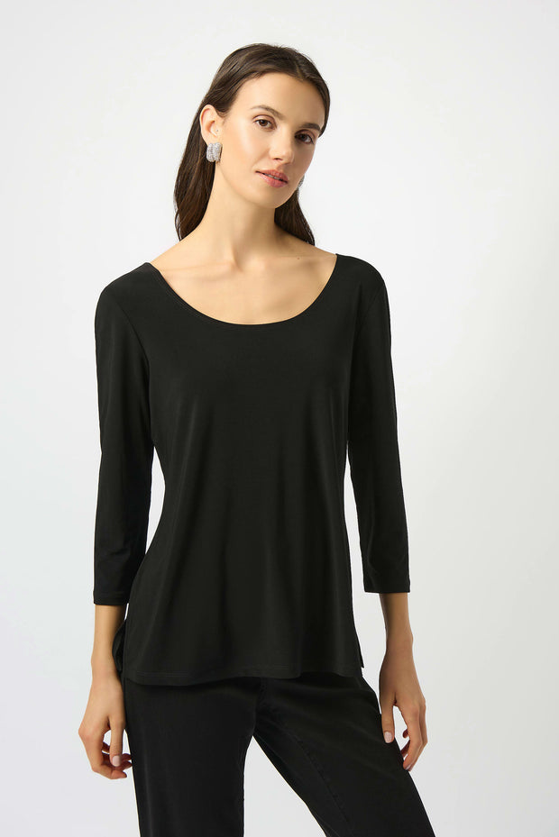 Silky Knit Scoop Neck Fit & Flare Top