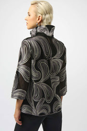 Embroidered Mesh Straight Jacket