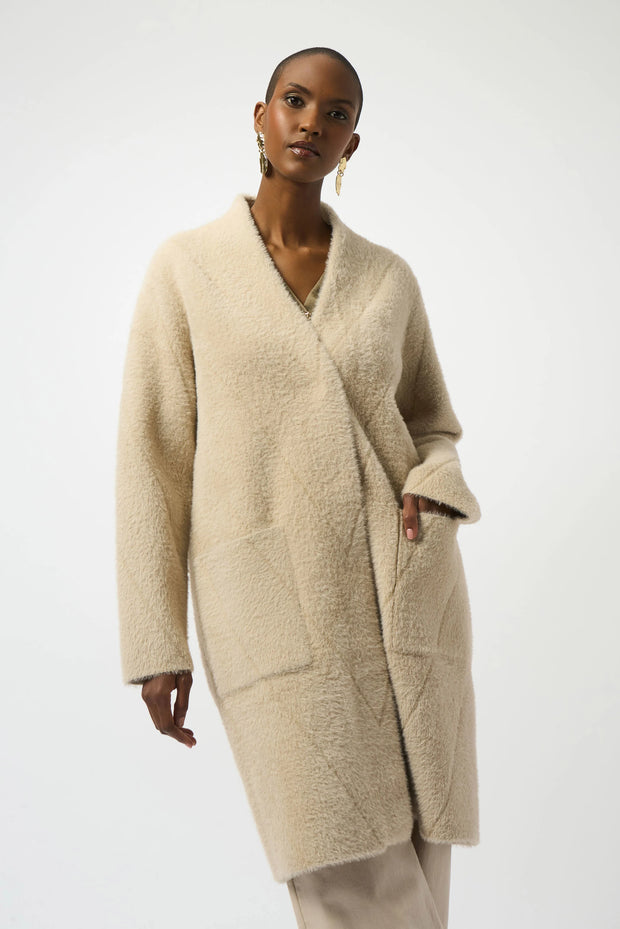Feather Yarn Sweater Knit Coat