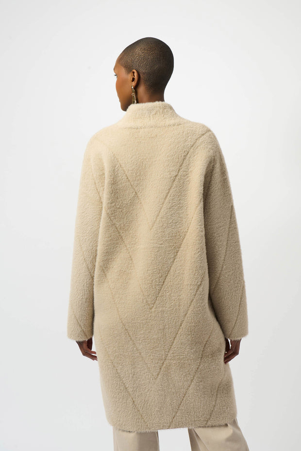 Feather Yarn Sweater Knit Coat
