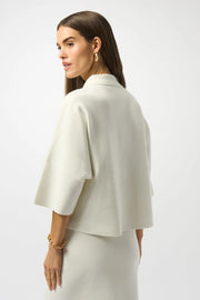 Sweater Knit Boxy Pullover With Polo Collar