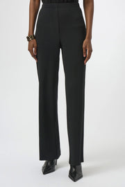 Pleated Scuba Crepe Wide-Leg Pants