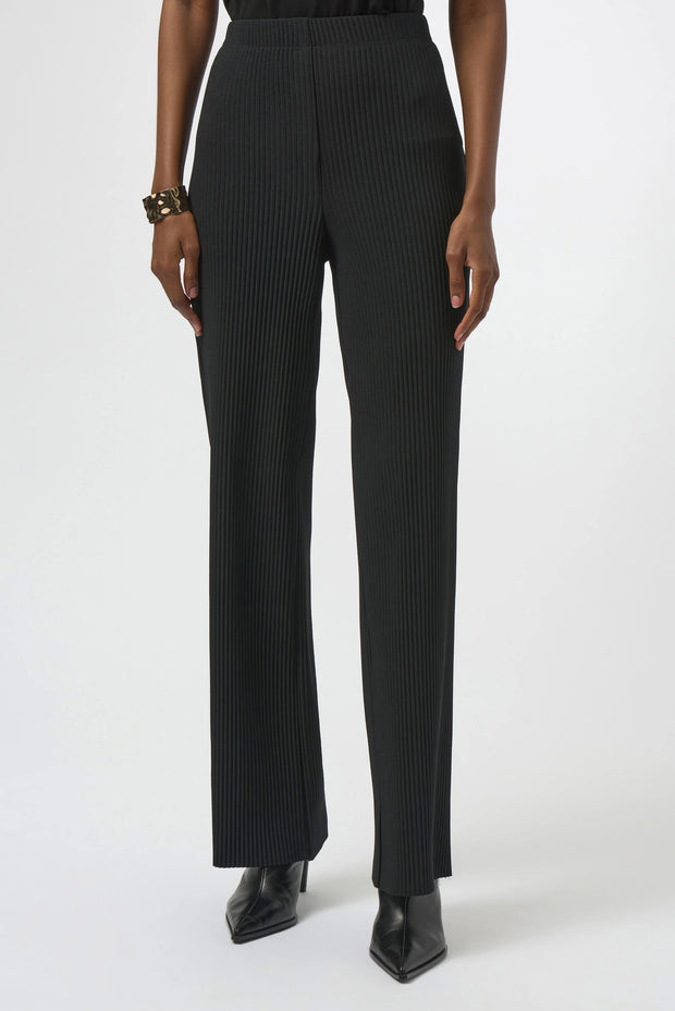 Pleated Scuba Crepe Wide-Leg Pants