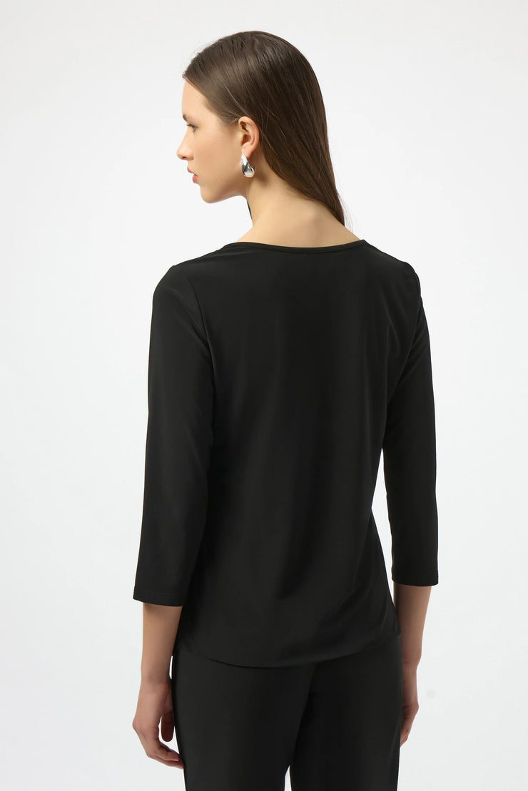 Silky Knit Straight Top With Sequins Detail