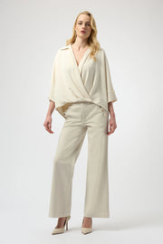 Woven Twill Boxy Wrap Top