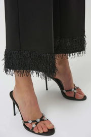 Silky Knit Culotte with Novelty Fringe Hem