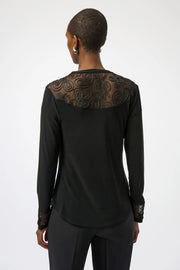Silky Knit & Soutache Mesh Fitted Tunic