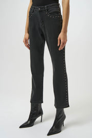 Classic Straight Leg Jeans with Studded Seams