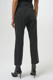 Classic Straight Leg Jeans with Studded Seams