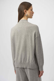 Sweater Knit Mock Neck Pullover with Rhinestones