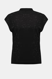 Sweater Knit Sleeveless Pullover with Iron-On Detail
