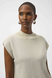 Sweater Knit Sleeveless Pullover with Iron-On Detail