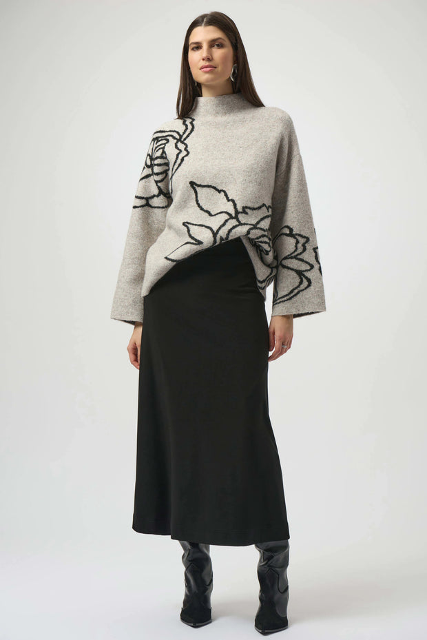 Sweater Knit Floral Print Pullover