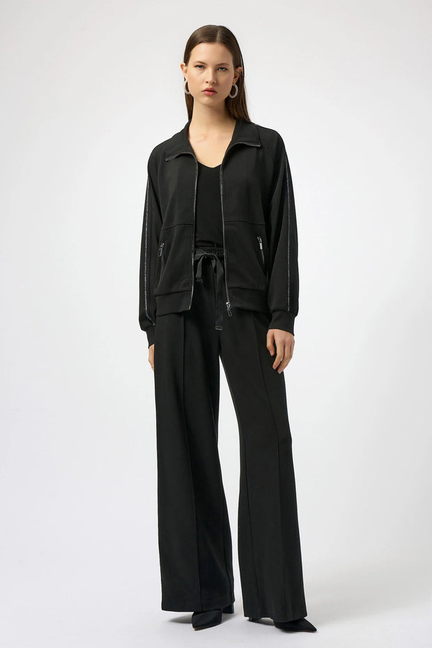 Scuba Jersey Wide Leg Pull-On Pants