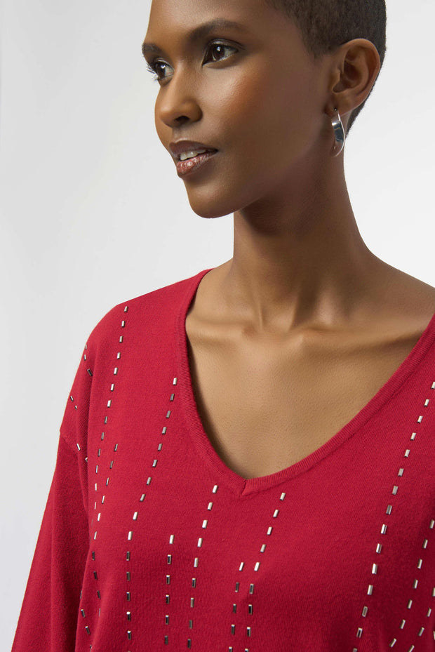 Sweater Knit Pullover with Iron-On Detail