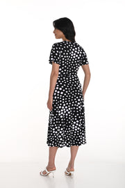 Wrap Style Polka Dot Dress