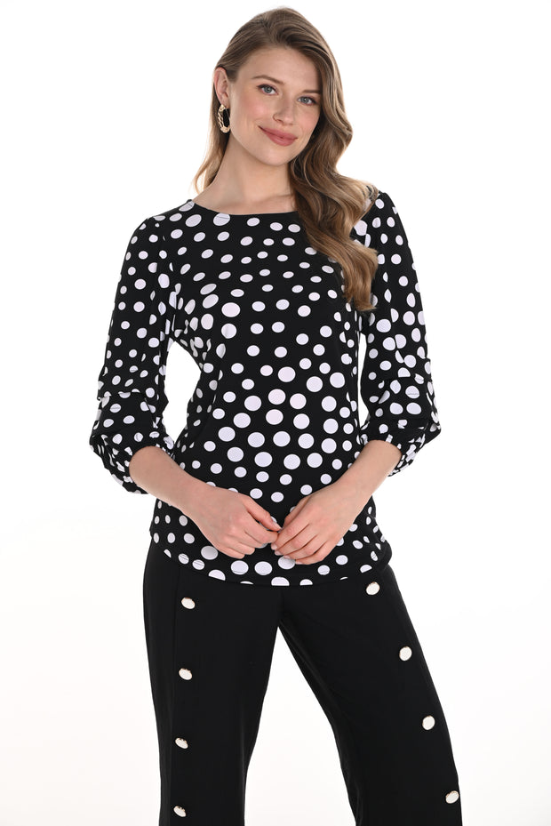 Dot Print Knit Top