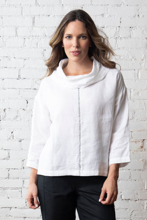 Cowl Neck Handstitch Pull Over