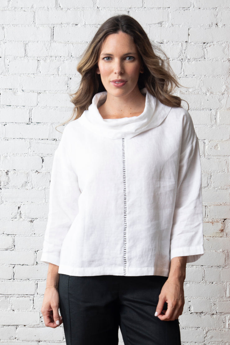 Cowl Neck Handstitch Pull Over