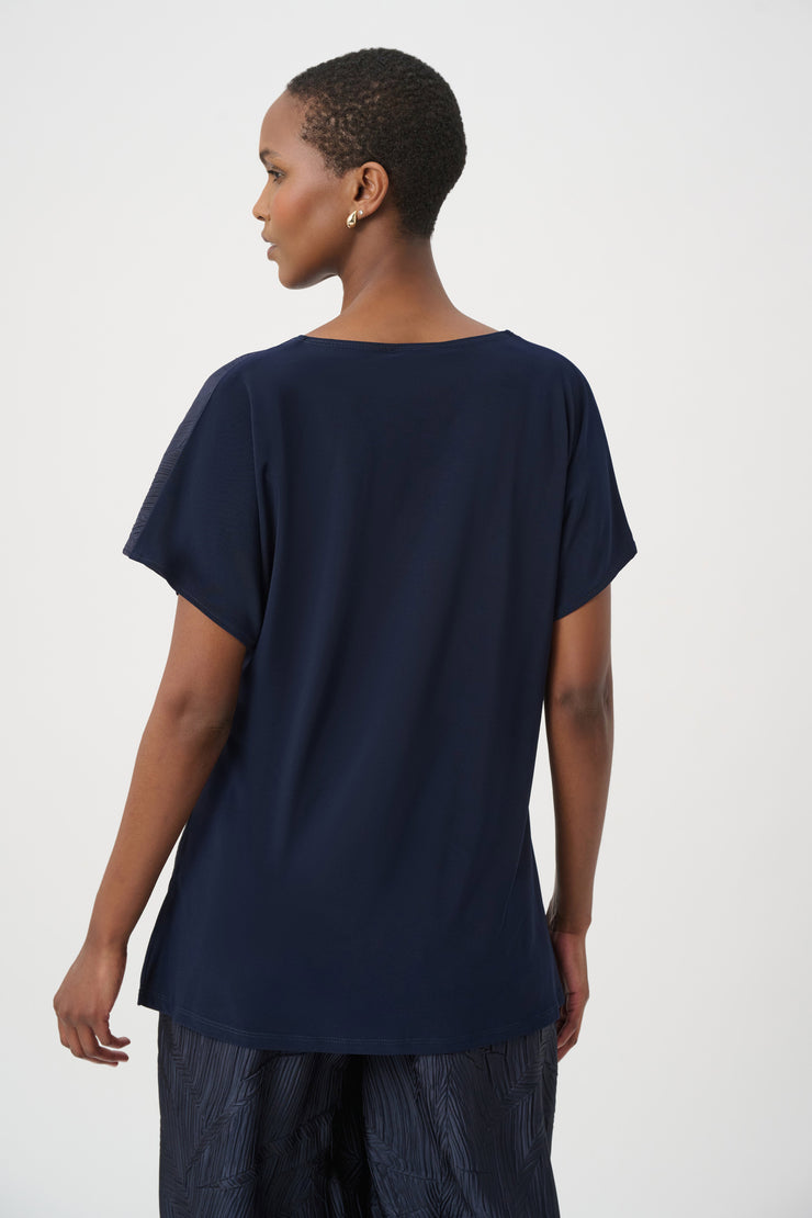 Pleated Satin Boxy Top With Silky Knit Back – Watch Us Women Oakville