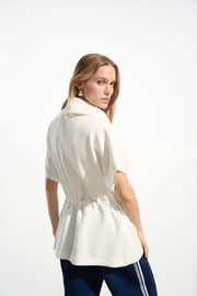 Scuba Jersey Boxy Jacket With Drawstring Waist