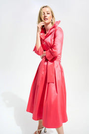 Signature | Stretch Taffeta Fit And Flare Dress With Lapel Collar