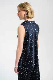 Signature | Recycled Satin Dot Print Sleeveless Cowl Neck Top
