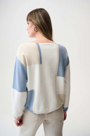 Brushed Viscose Yarn Color Block Sweater
