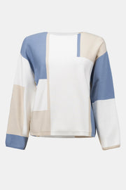 Brushed Viscose Yarn Color Block Sweater