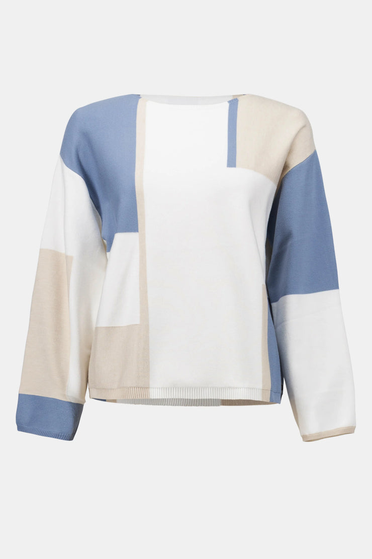 Brushed Viscose Yarn Color Block Sweater