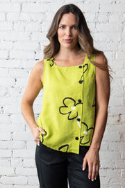 Linen Sleeveless Floral Top