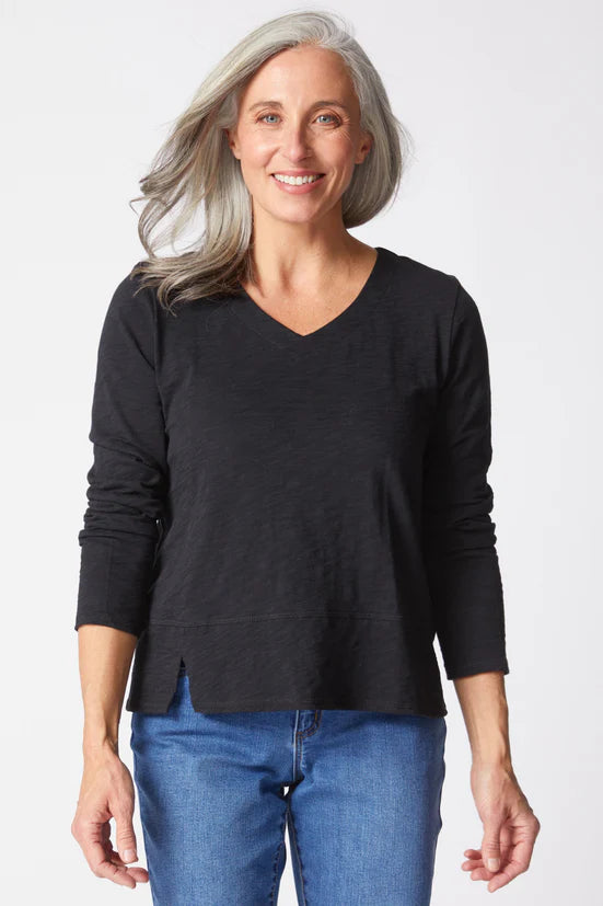 V Neck Long Sleeved Top