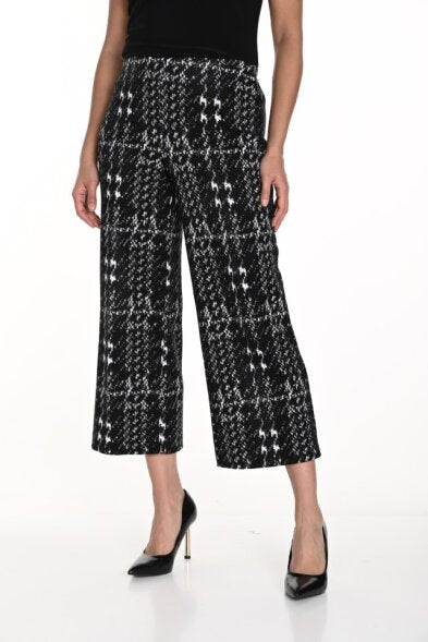 Abstract Knit Wide Leg Pant