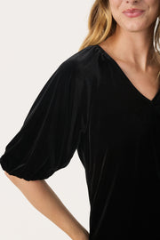 Metty Velvet Elbow Sleeve Sweater