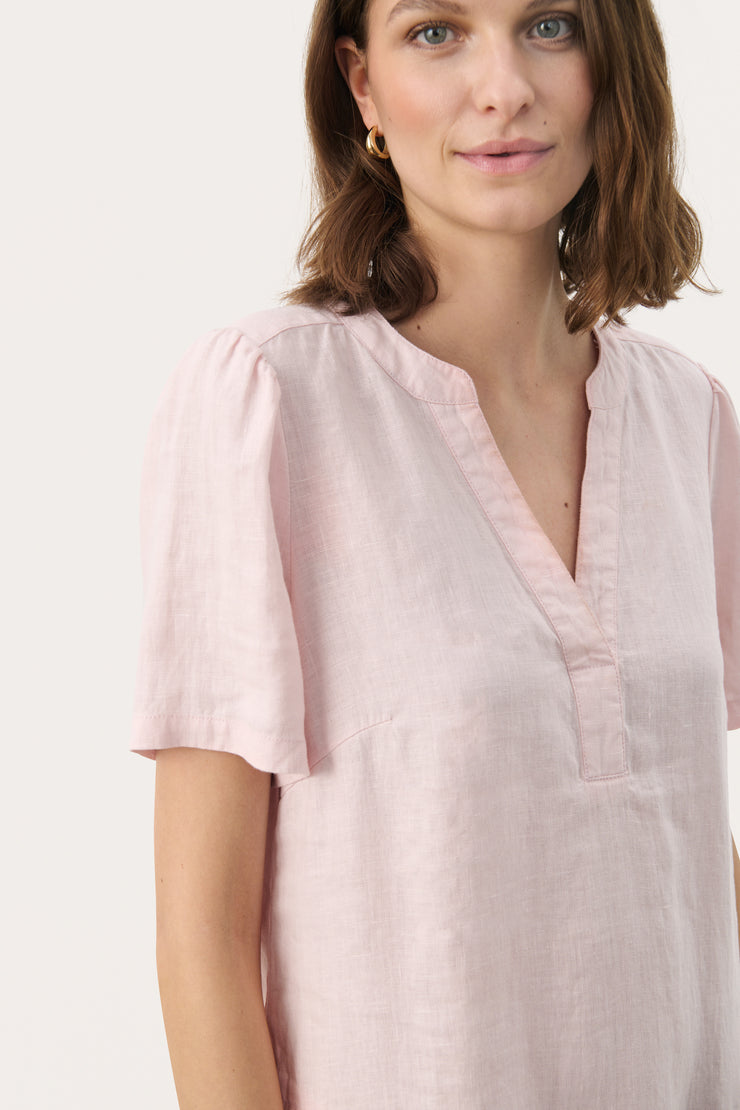 Aminase Linen Shift Dress