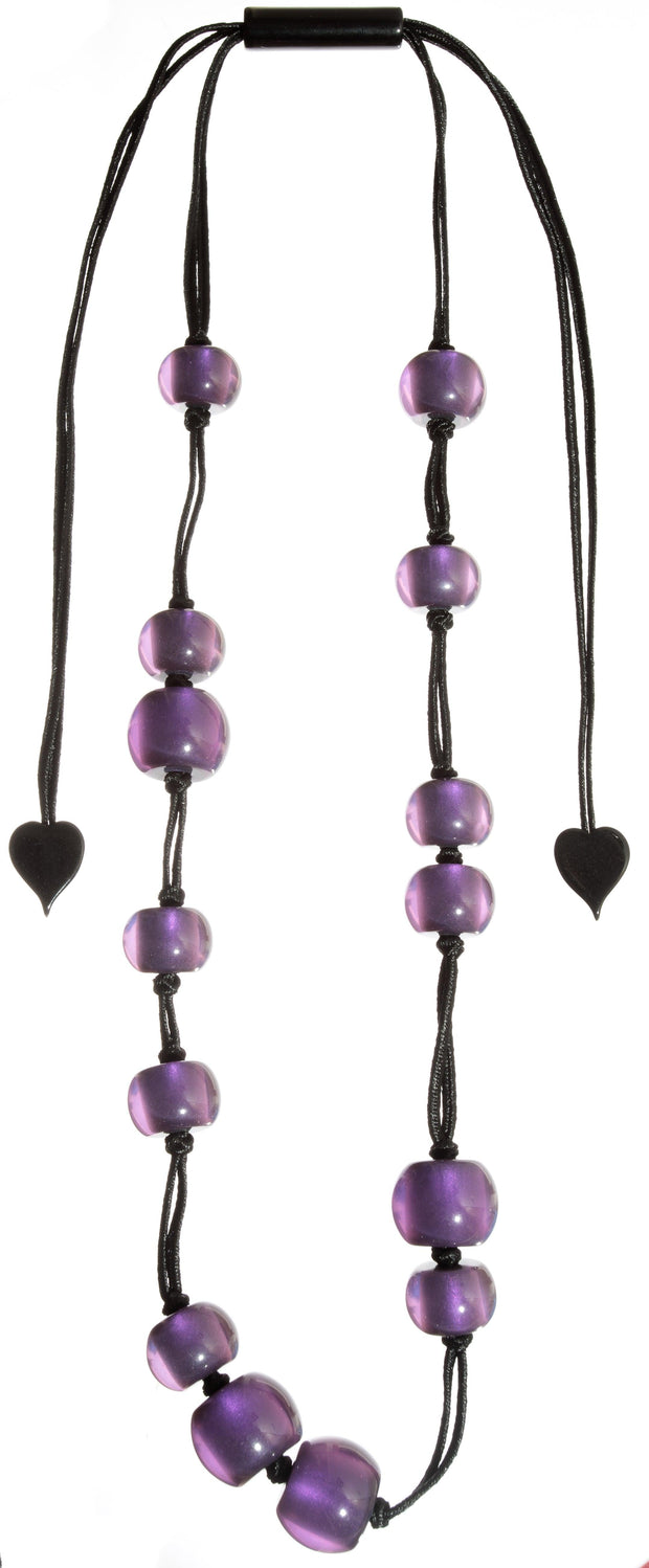 Purple Mixed Bead Necklace-Watch Us Women Oakville