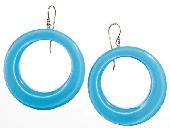 Light Blue Open Circle Earrings-Watch Us Women Oakville