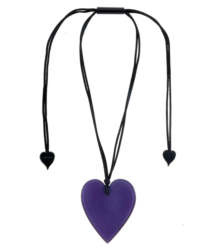Purple Solid Heart Necklace-Watch Us Women Oakville