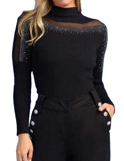 Sparkle Knit Long Sleeve Sweater