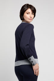 V-Neck Button Detail Sweater