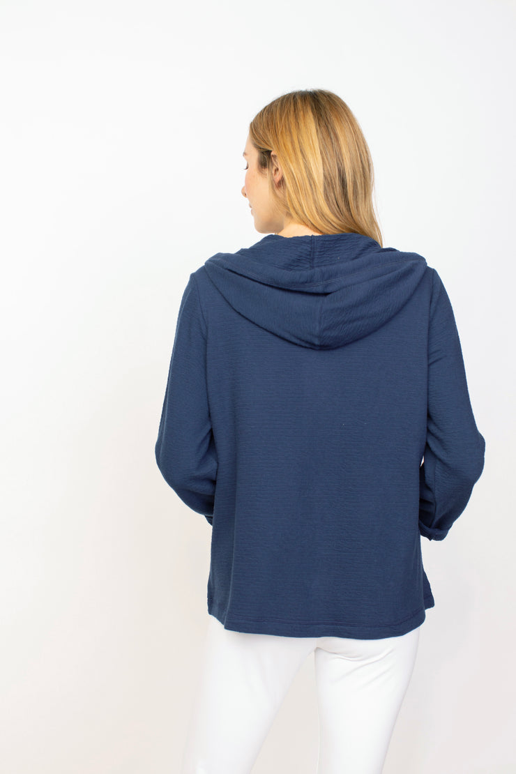 Knit Button Front Hoodie