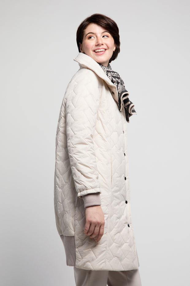 Quilted Back Ribbed Coat