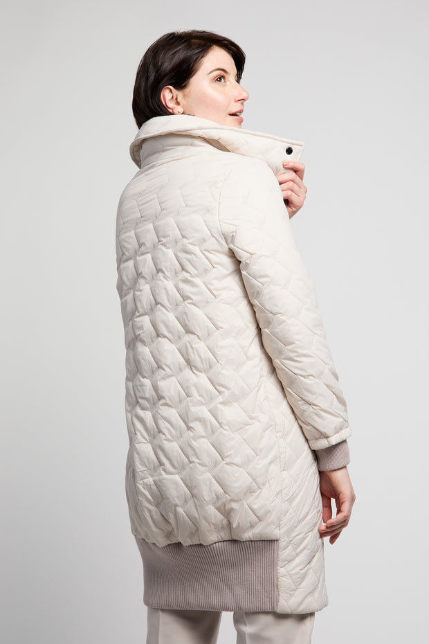 Quilted Back Ribbed Coat