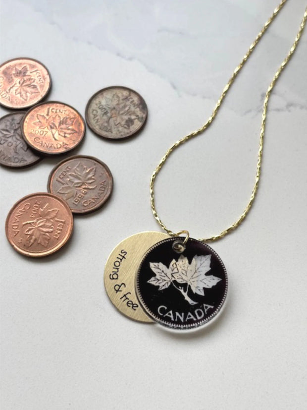 Made In Canada - Penny Charm Necklace Gold