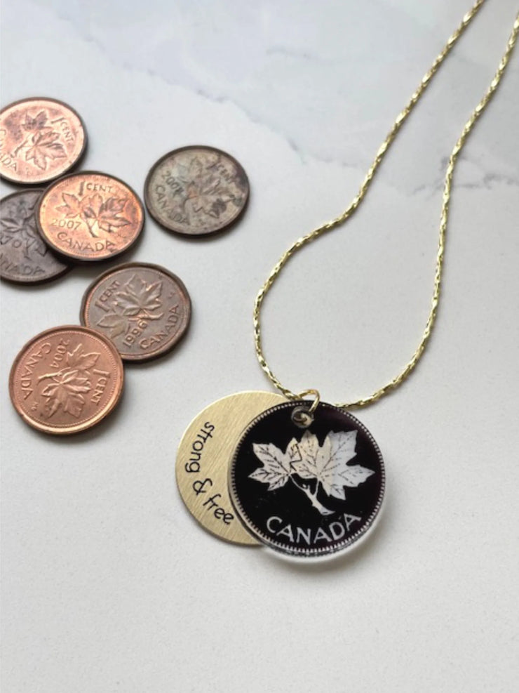 Made In Canada - Penny Charm Necklace Gold