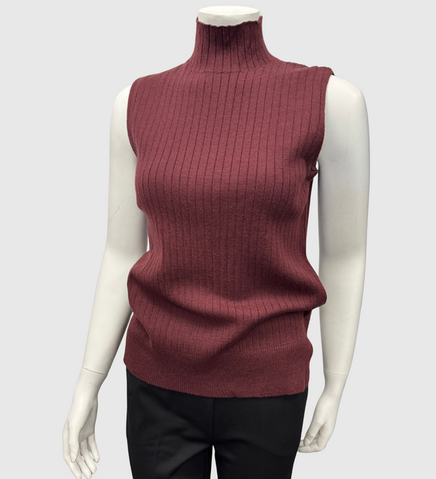 Sleeveless Mock Neck Sweater