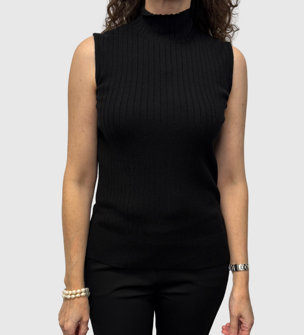 Mock Neck Sleeveless Sweater