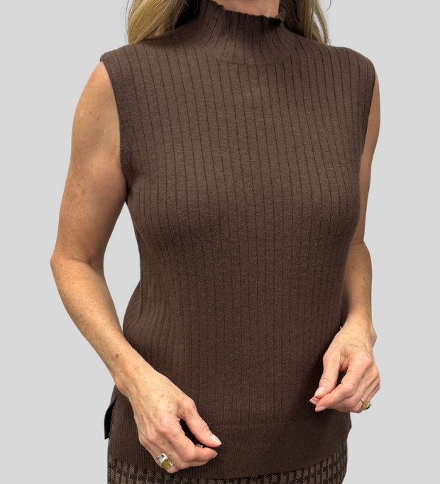 Mock Neck Sleeveless Sweater