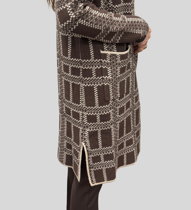 Long Patterned Cardigan